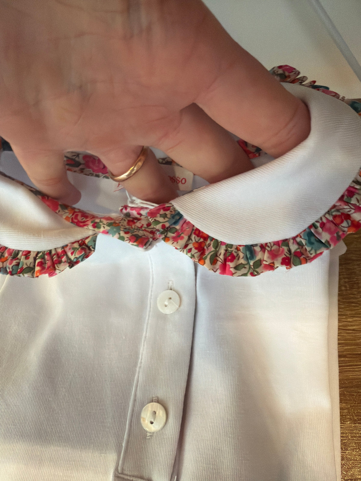 Polo bimba colletto liberty Emma fuxia