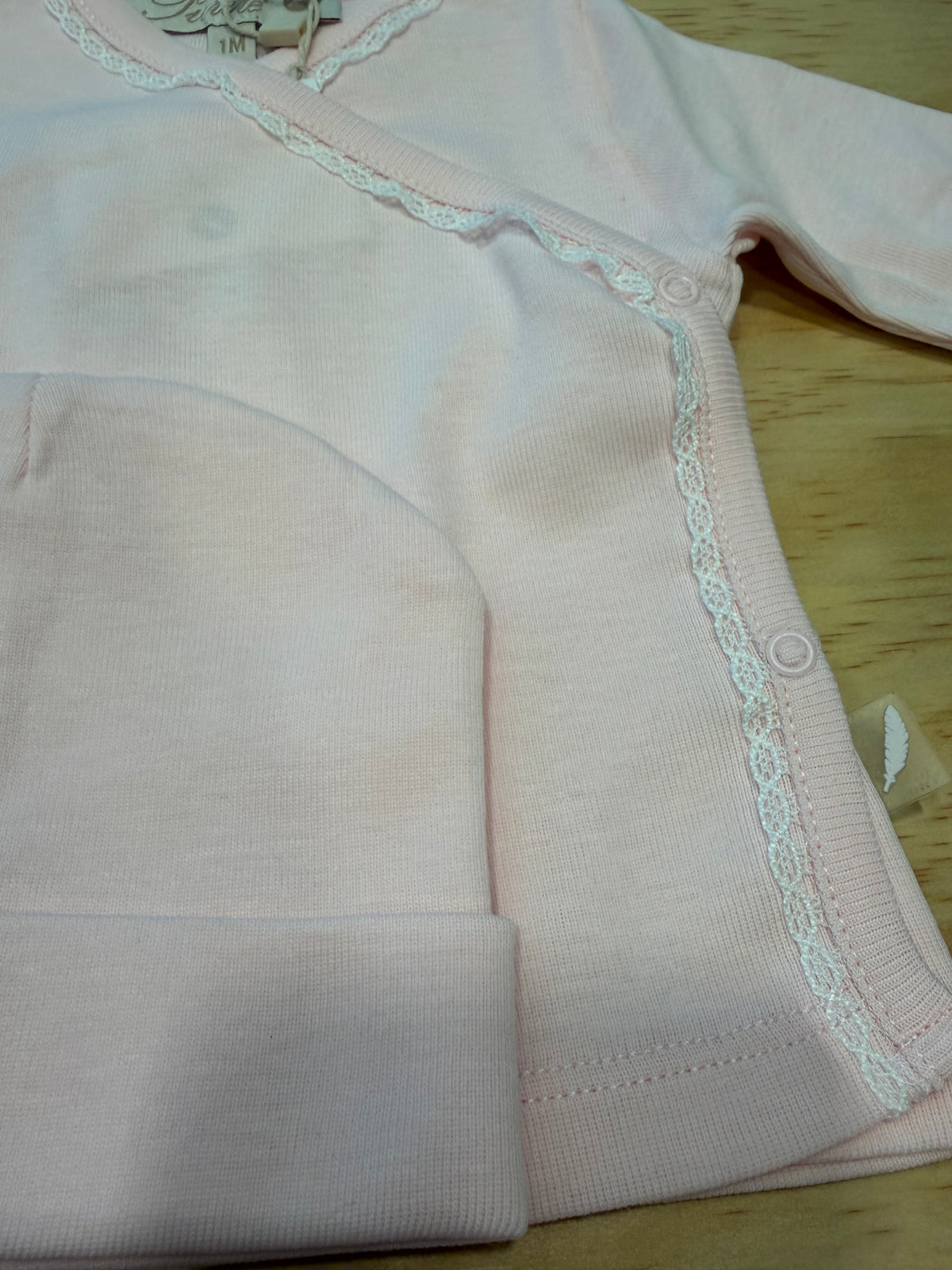 Tris in cotone per nascita con guanti rosa