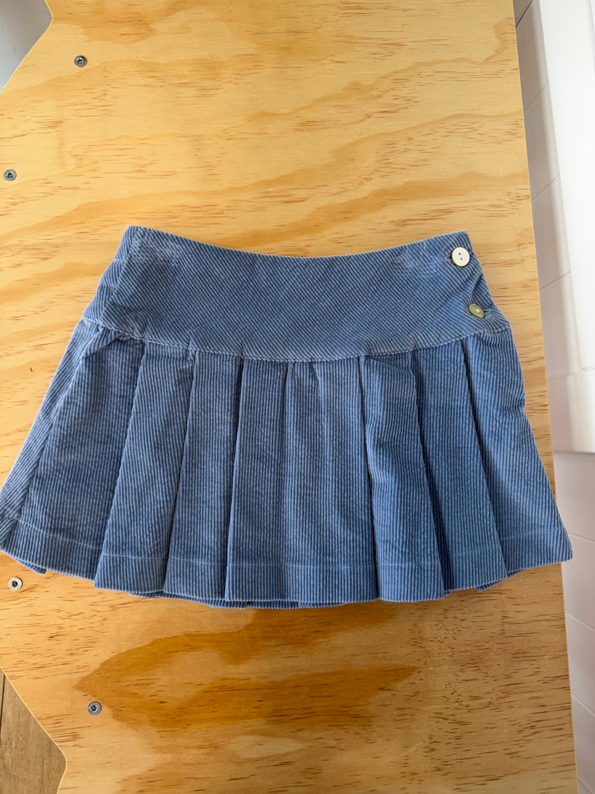 Minigonna velluto azzurra