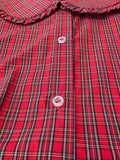 Camicia tartan con collo e bottoni gioiello