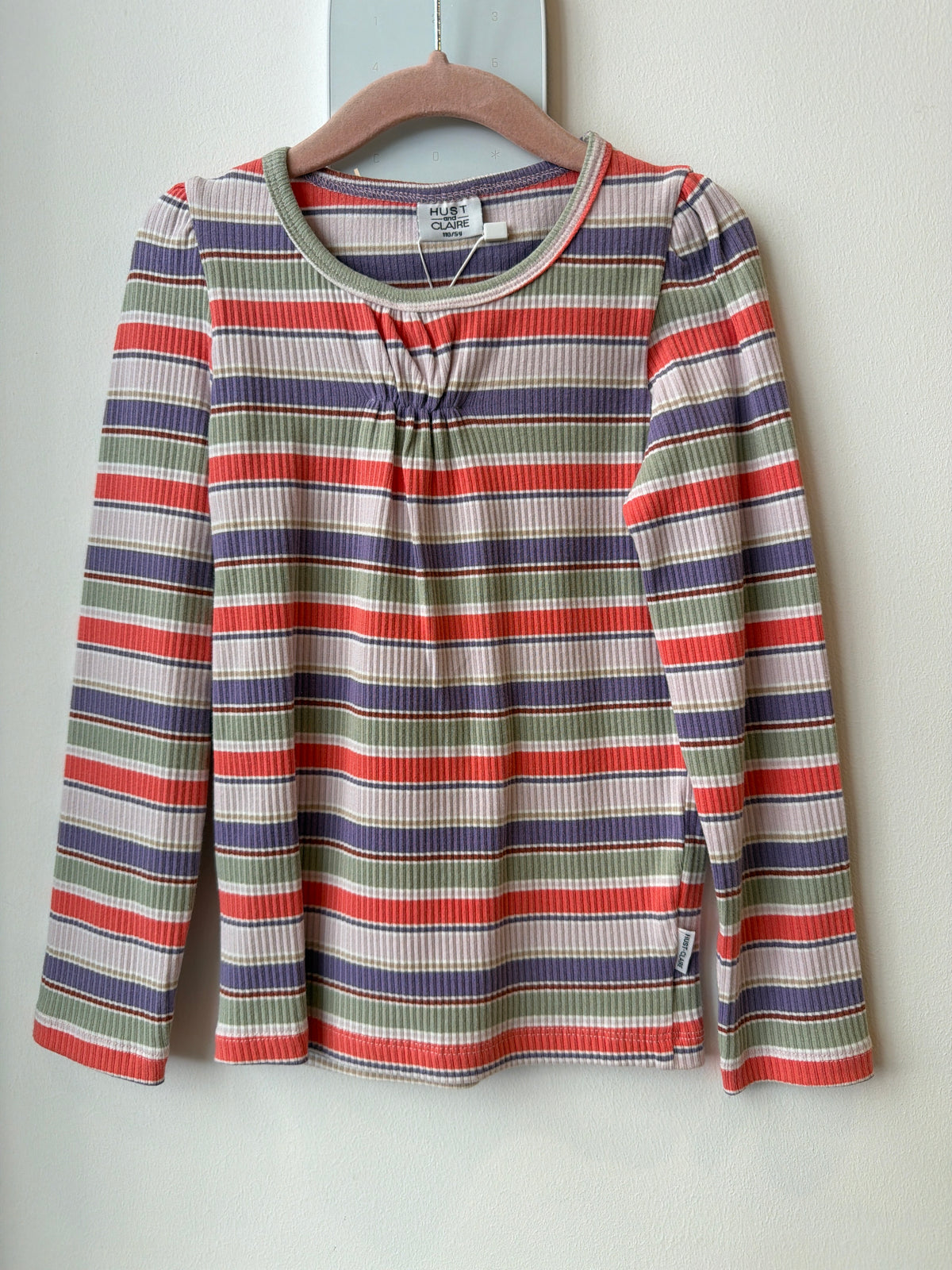 T-shirt righe rosa e malva