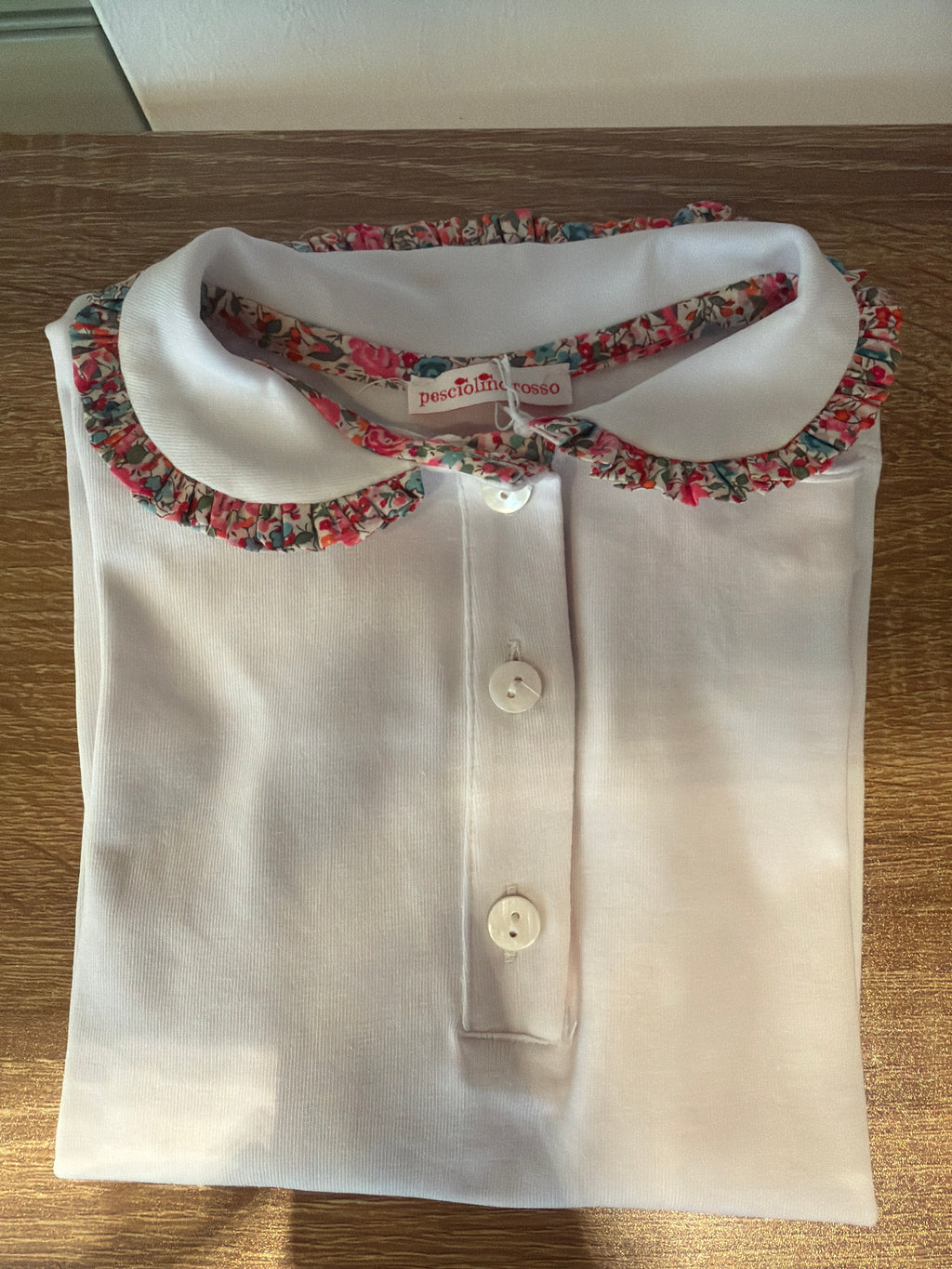 Polo bimba colletto liberty Emma fuxia