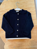 cardigan blu con collo