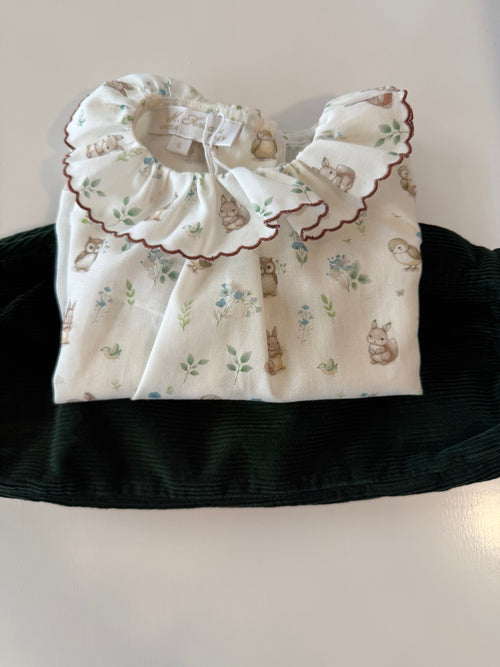 Blusa con motivo animali bosco