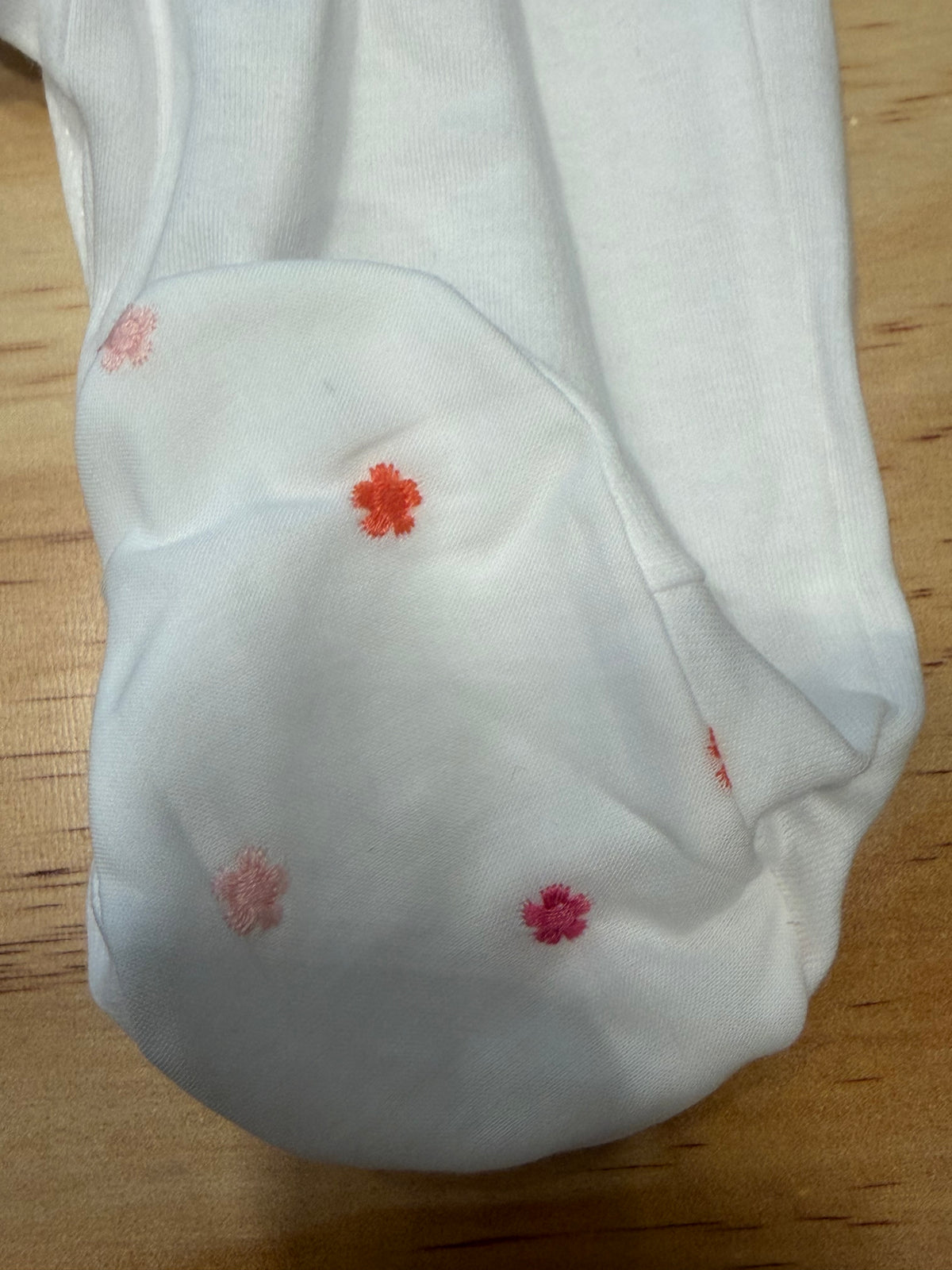 Tutina in cotone con fiori rosa ed arancio