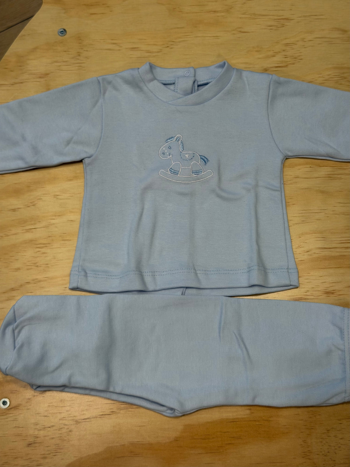 Due pezzi in caldo cotone azzurro