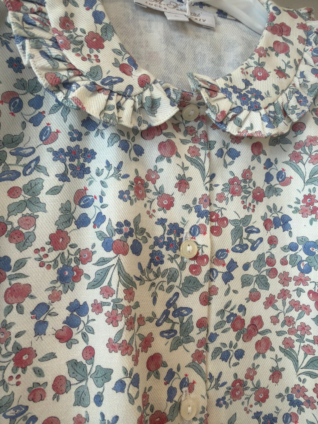 Camicia fiori e frutta bordeaux