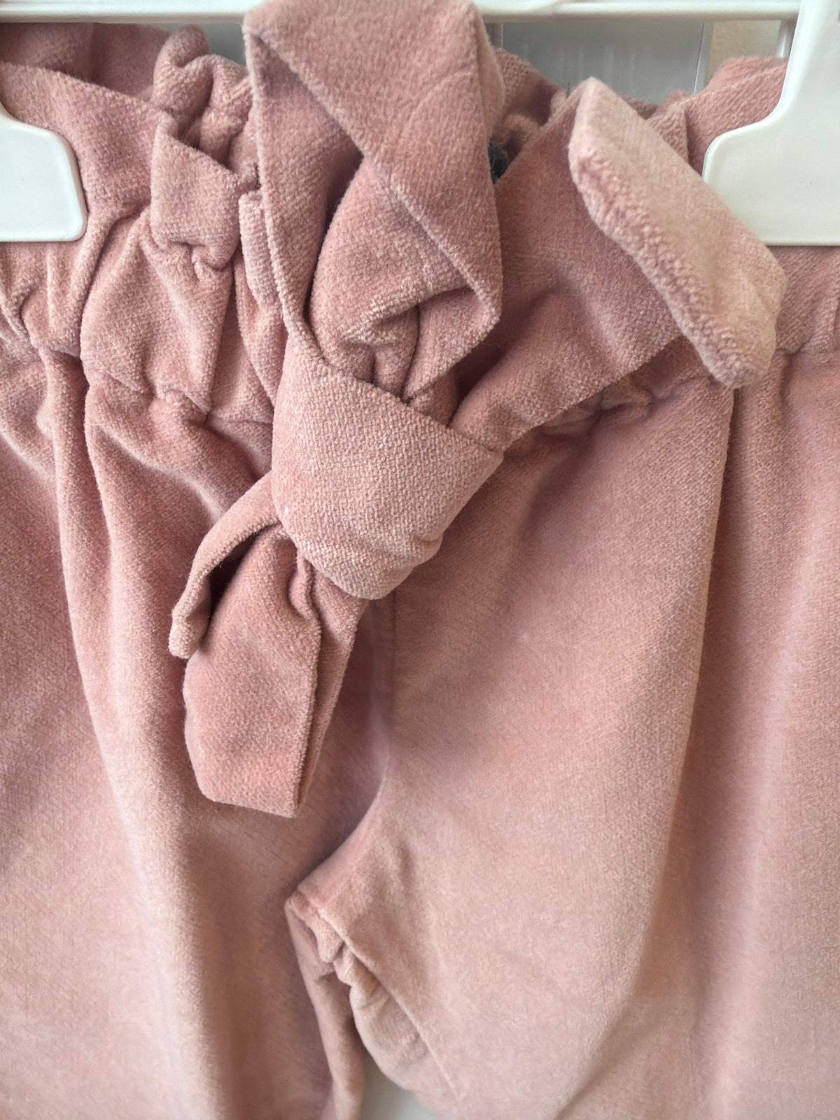 Pantalone rosa antico fiocco in vita