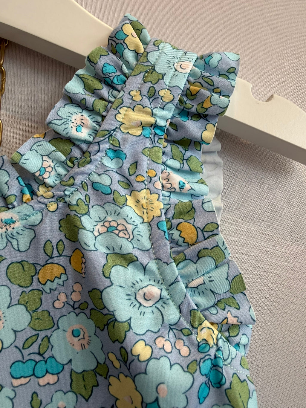 Costume Intero Profili Rouches Besty Azzurro