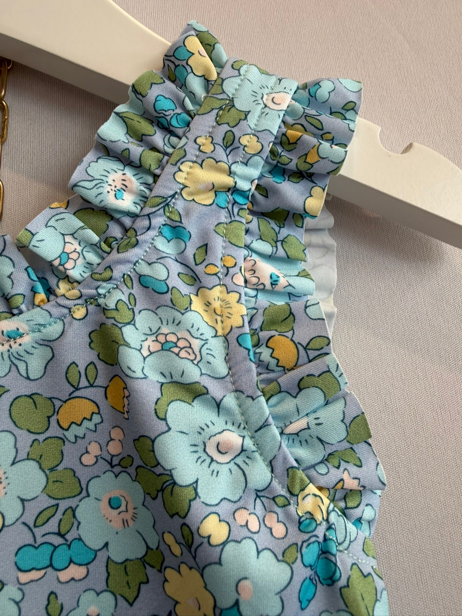 Costume Intero Profili Rouches Besty Azzurro