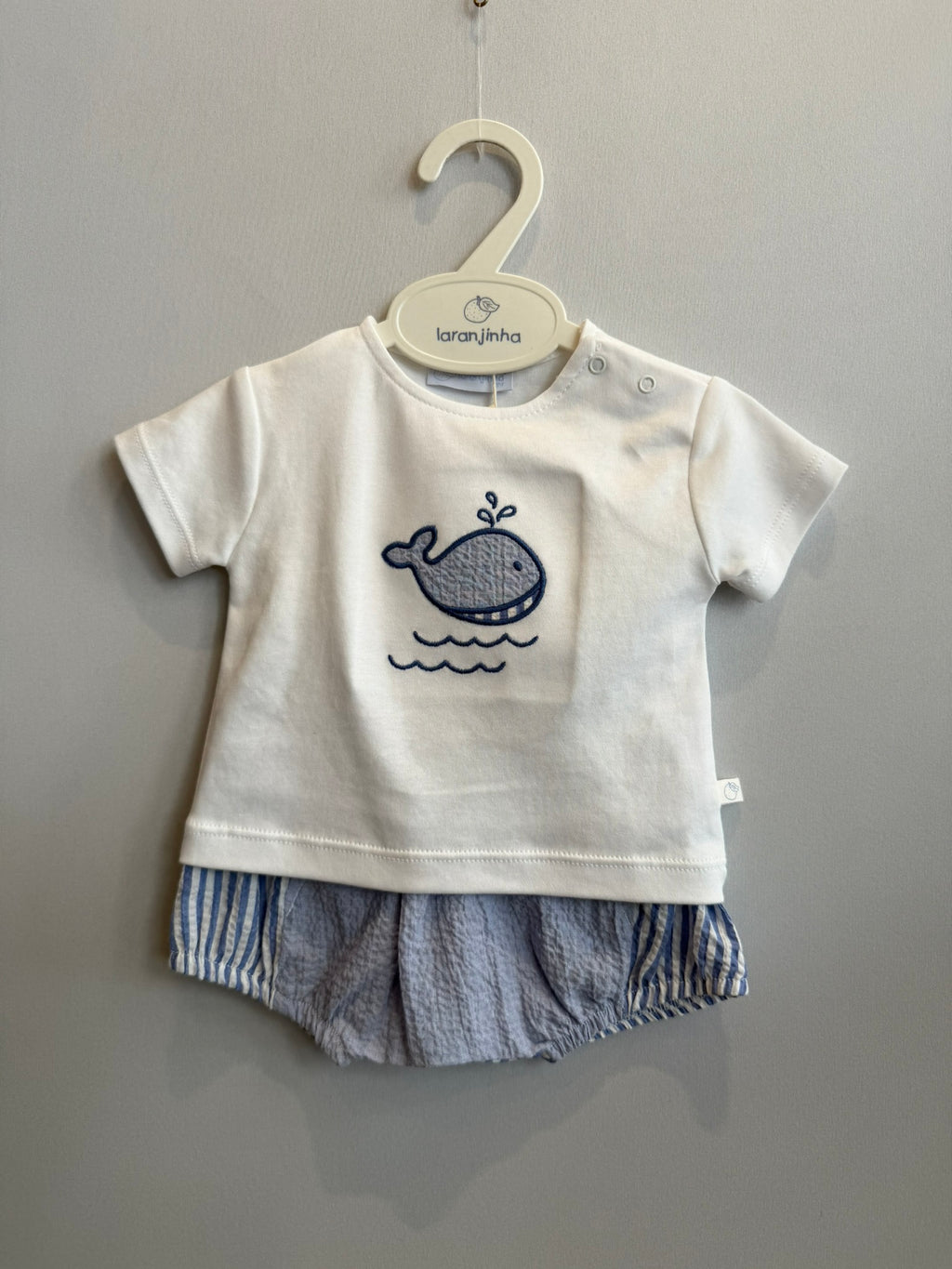 Completino T-shirt e pantaloncino Balena Blu