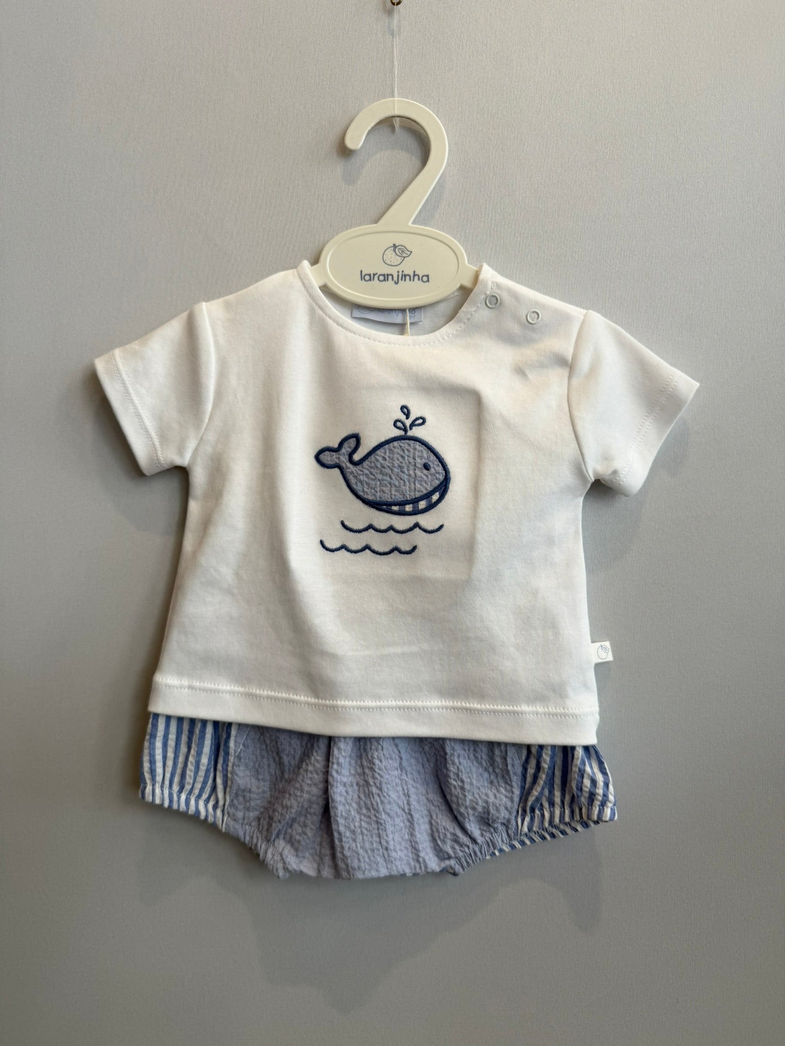 Completino T-shirt e pantaloncino Balena Blu