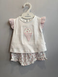 Completino neonata maglietta e pantaloncino gelato