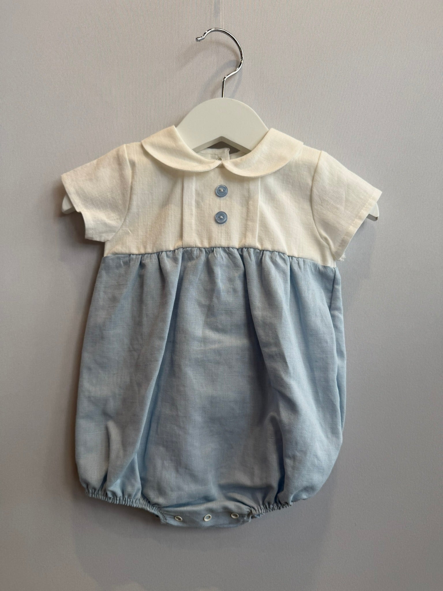 Pagliaccetto Bianco e Azzurro misto lino