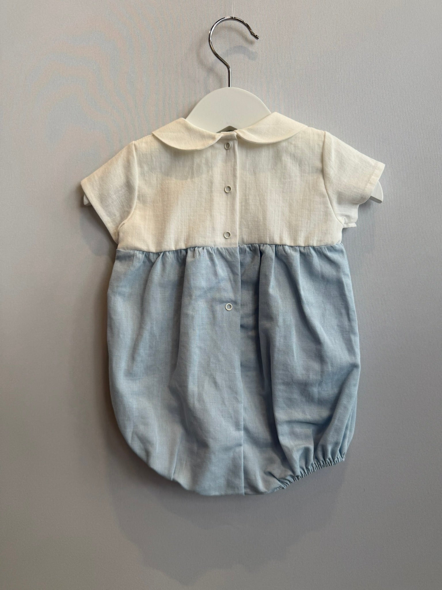 Pagliaccetto Bianco e Azzurro misto lino