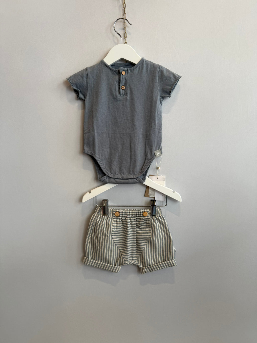 Pantaloncino Righe Panna e Blu
