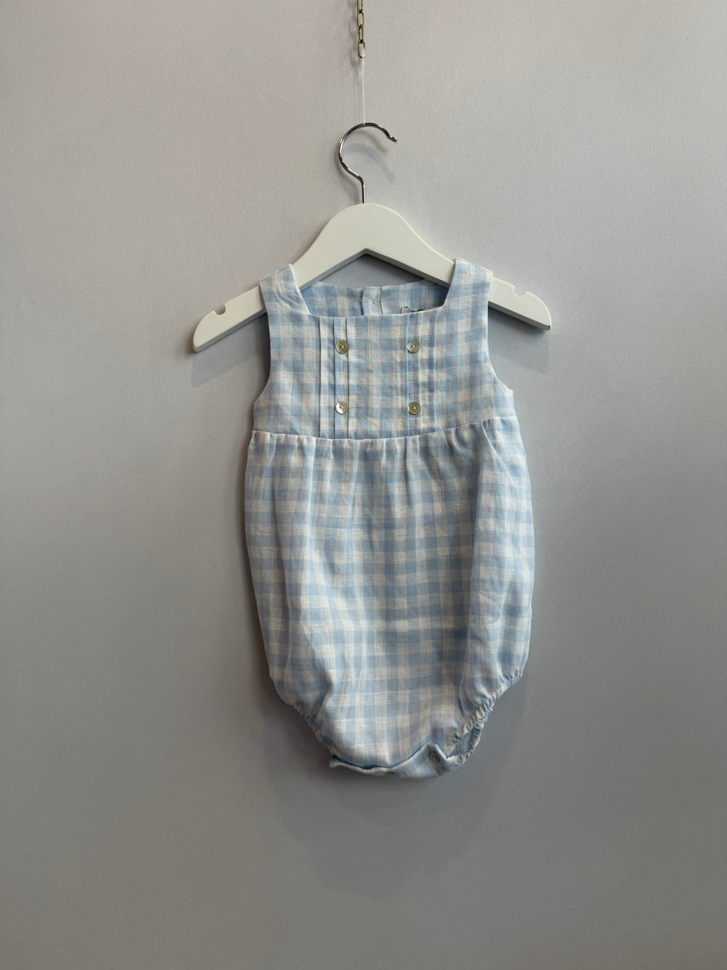 Pagliaccetto in Lino Vichy Azzurro