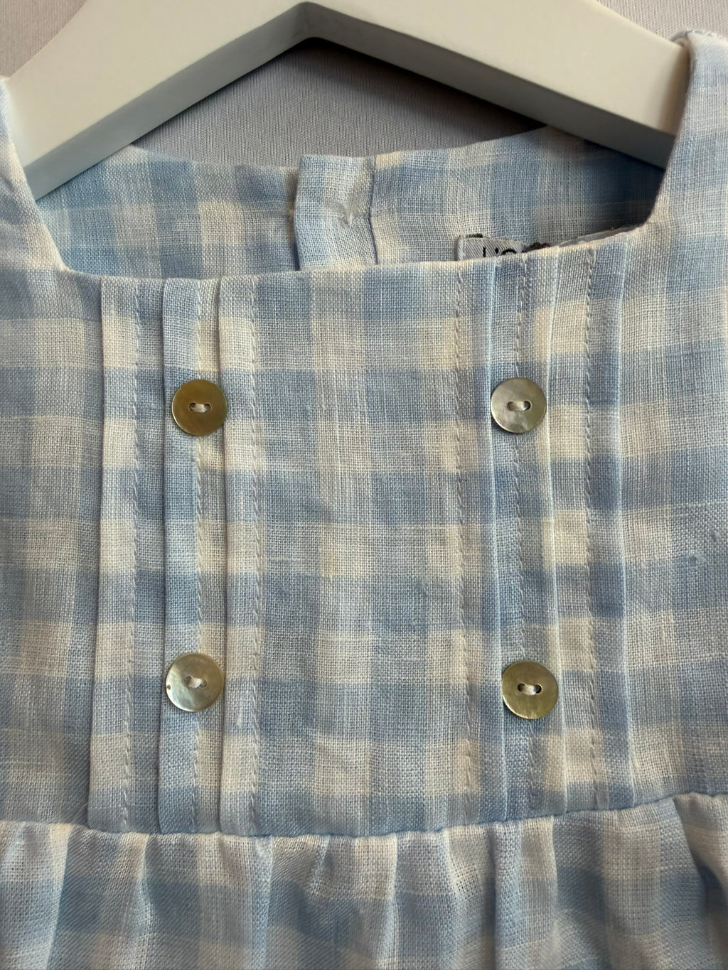 Pagliaccetto in Lino Vichy Azzurro
