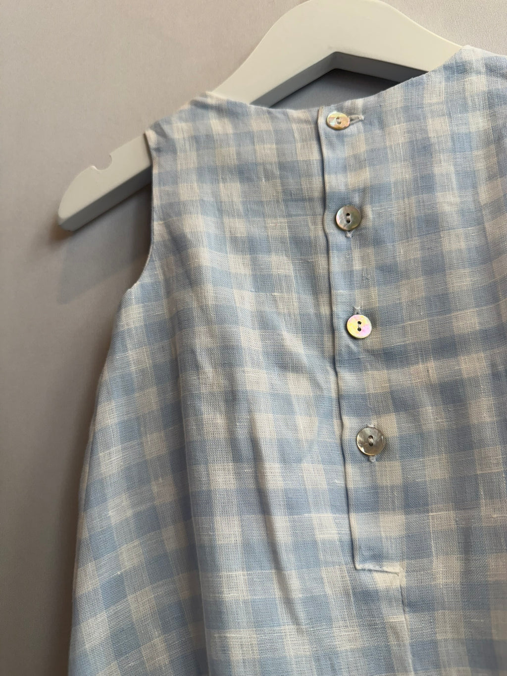 Pagliaccetto in Lino Vichy Azzurro