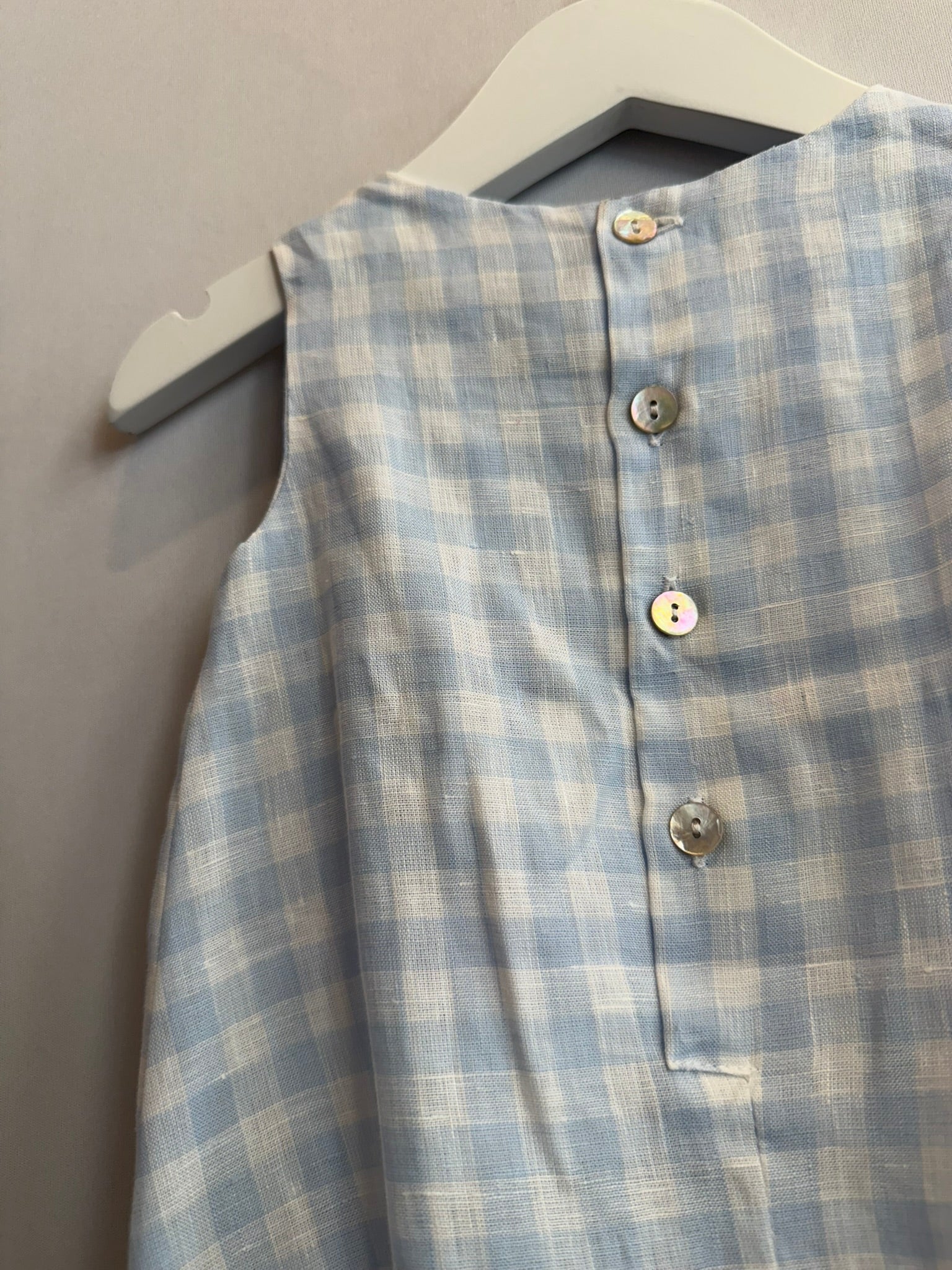 Pagliaccetto in Lino Vichy Azzurro
