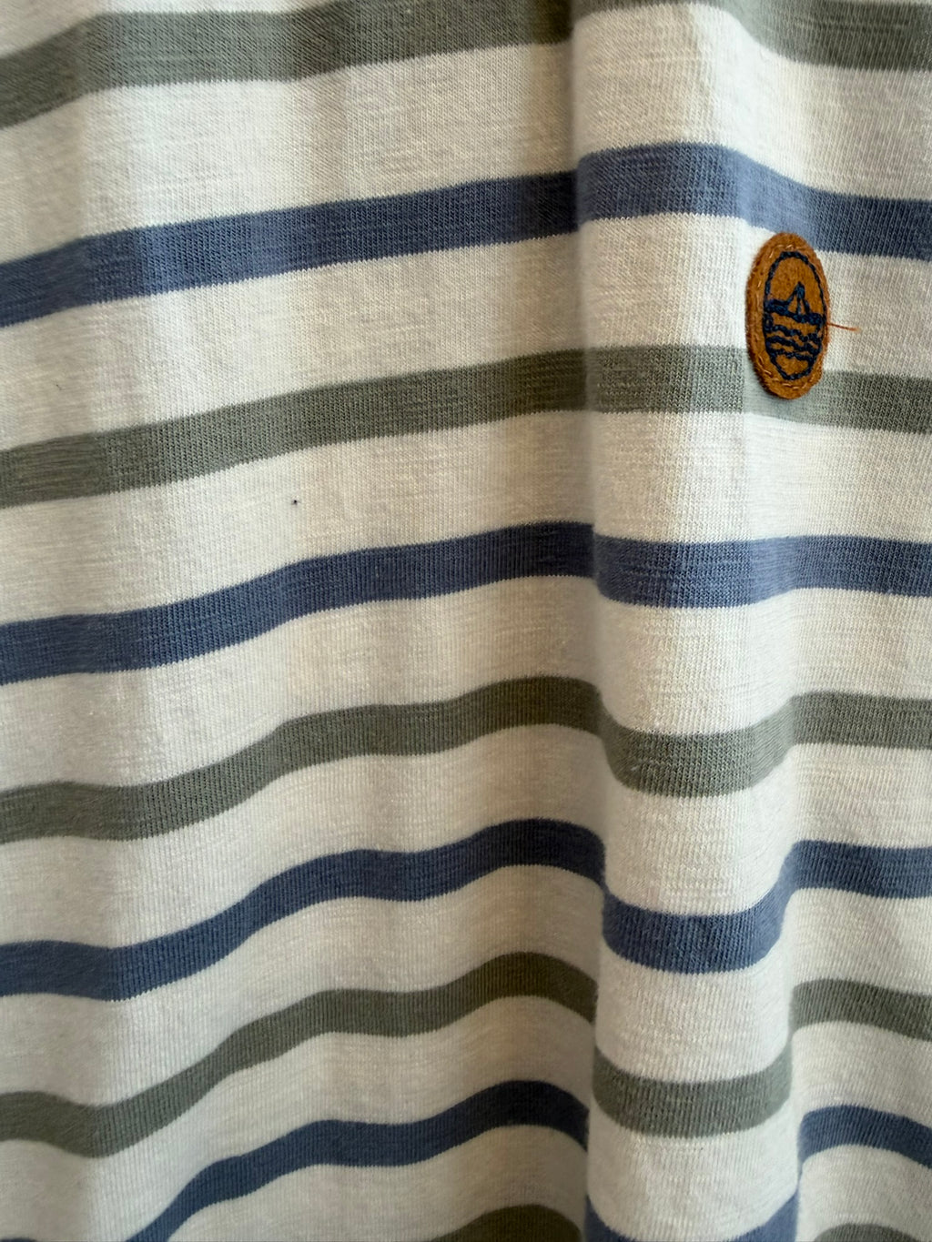 T-shirt Cotone righe Verde e azzurro