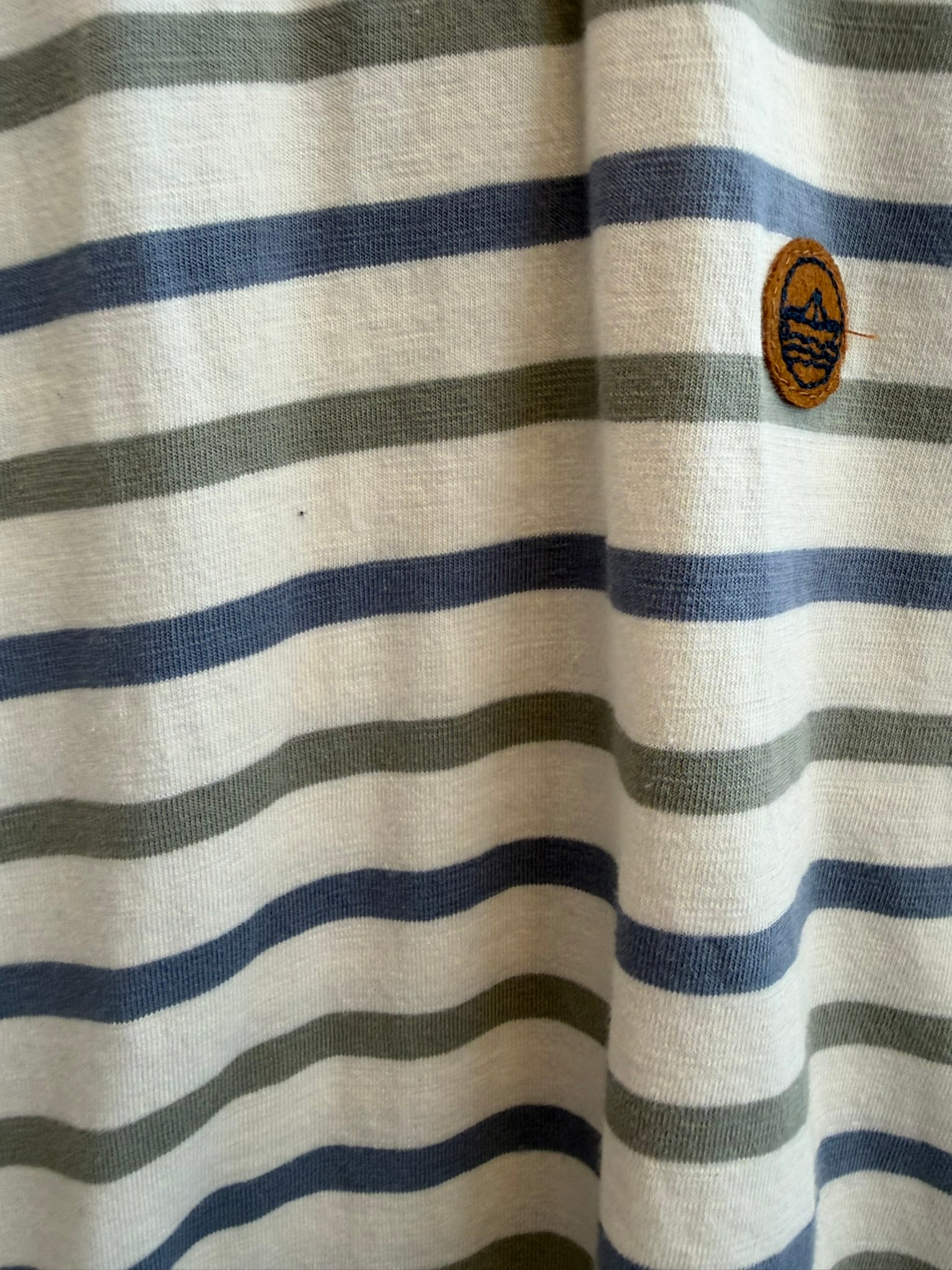 T-shirt Cotone righe Verde e azzurro