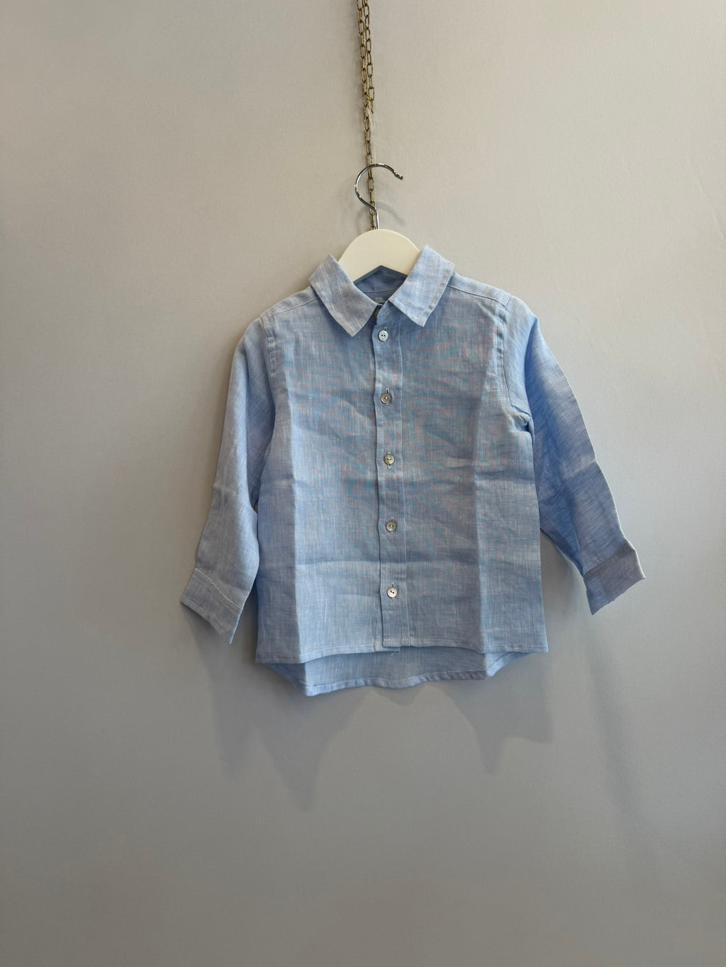 Camicia in lino azzurro