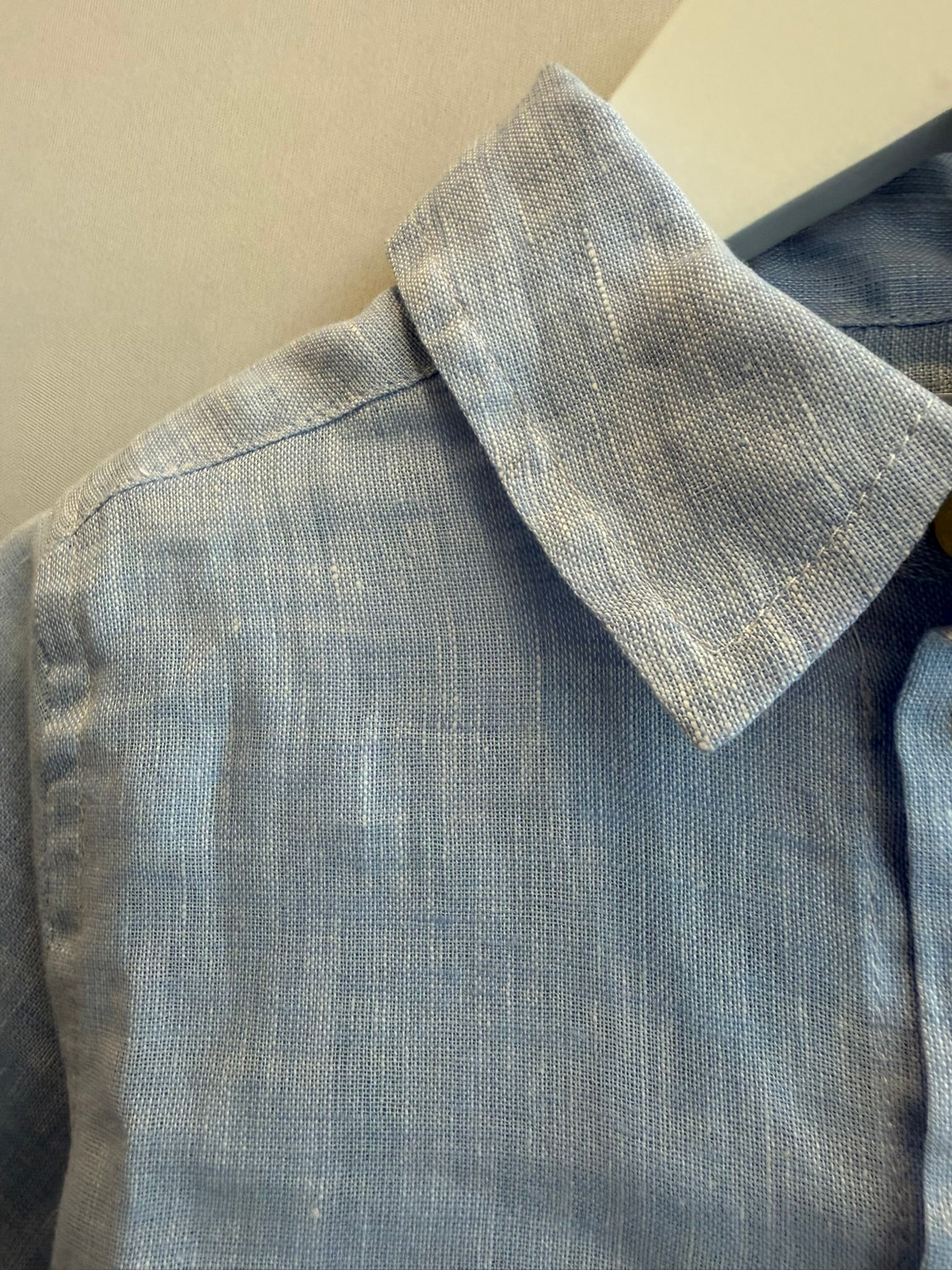 Camicia in lino azzurro