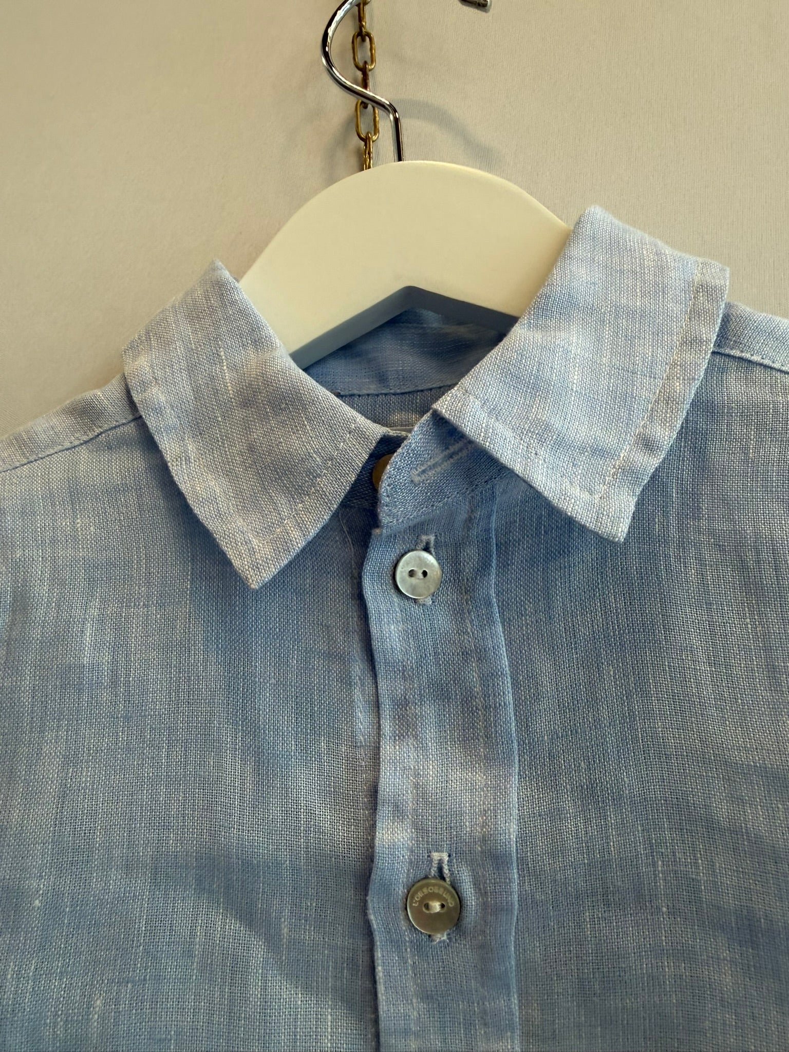 Camicia in lino azzurro