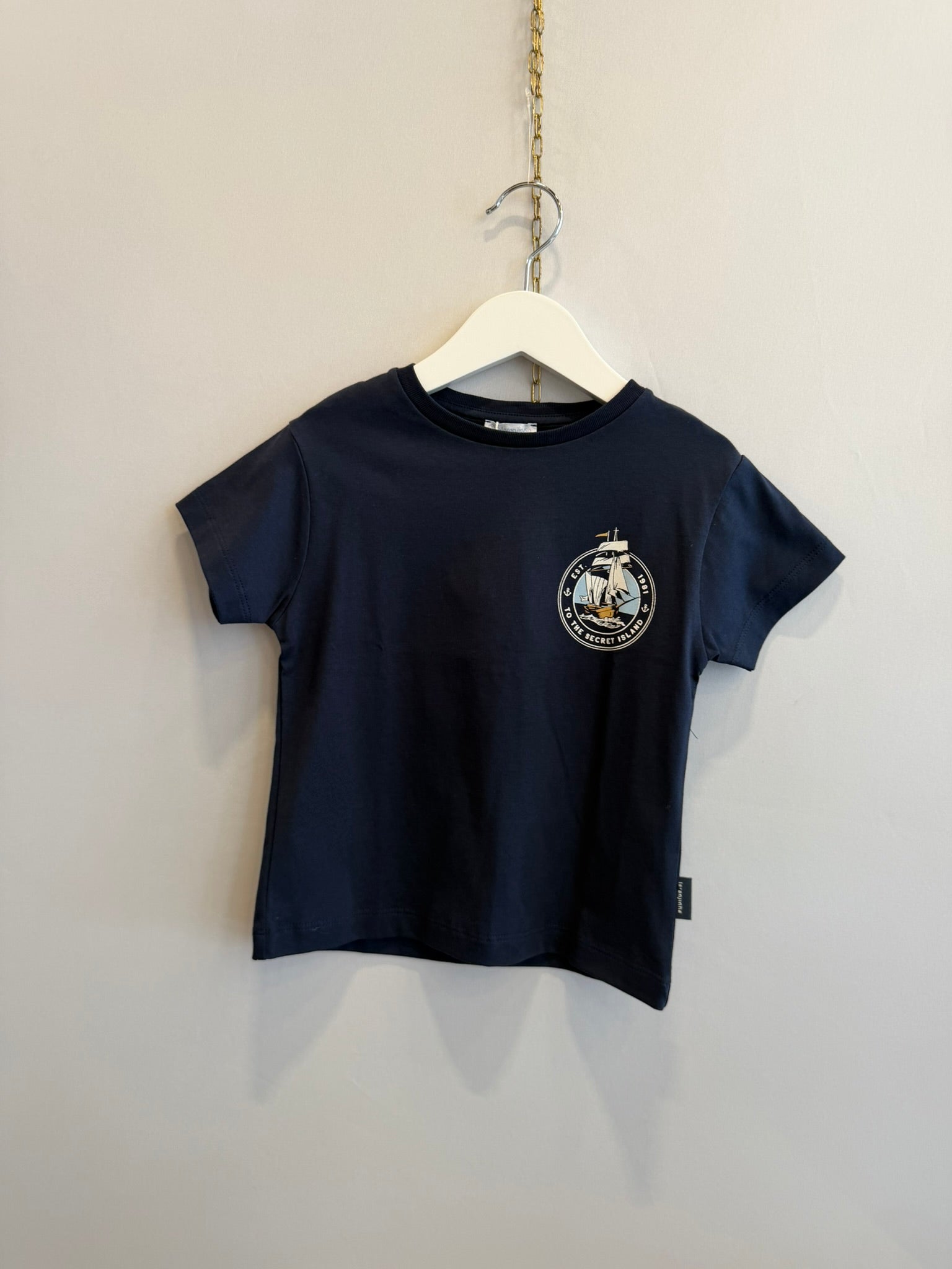 T-shirt blu con stampa