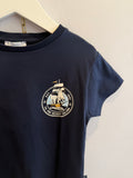 T-shirt blu con stampa