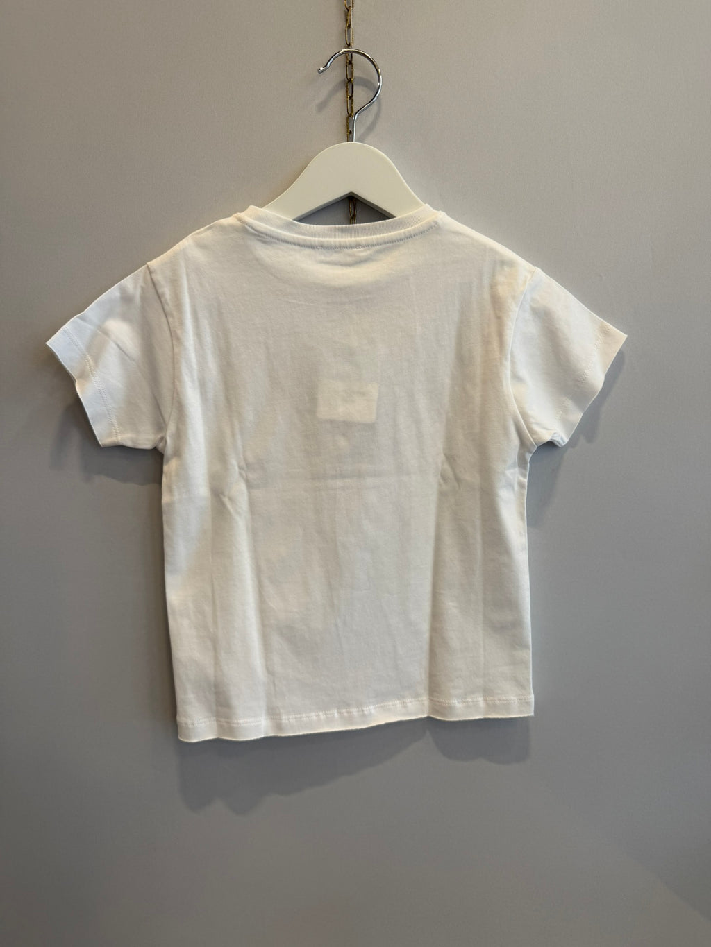T-shirt bianca con piantina azzurra