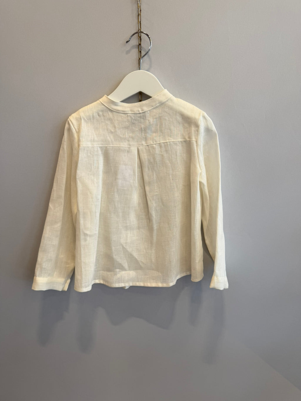 Camicia collo coreano - misto lino e cotone