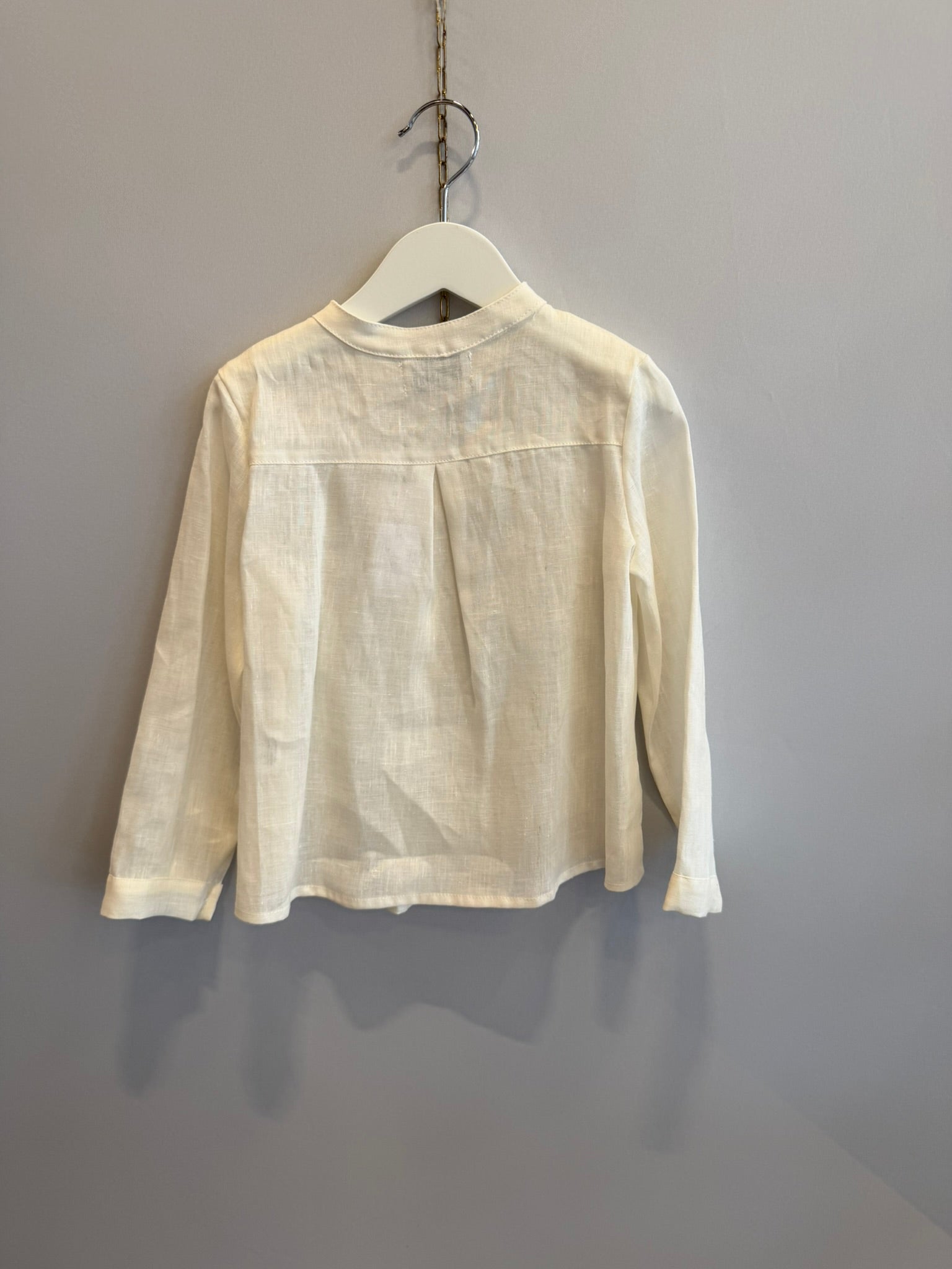 Camicia collo coreano - misto lino e cotone