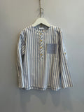 Camicia collo coreano e manica avvolgibile