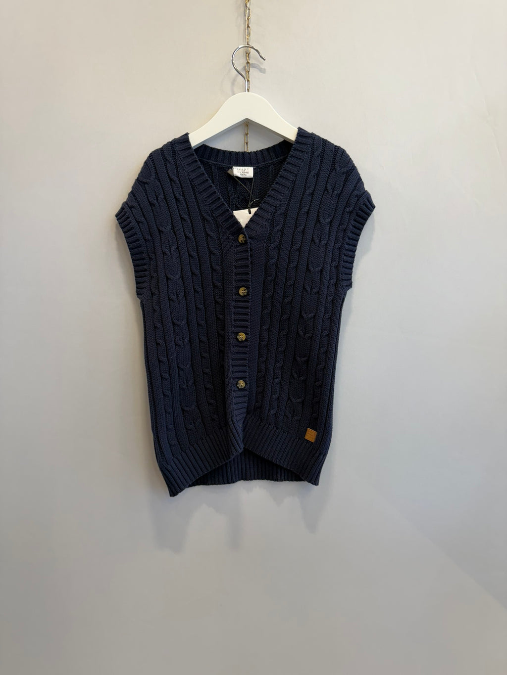 Cardigan Smanicato Cotone Organico