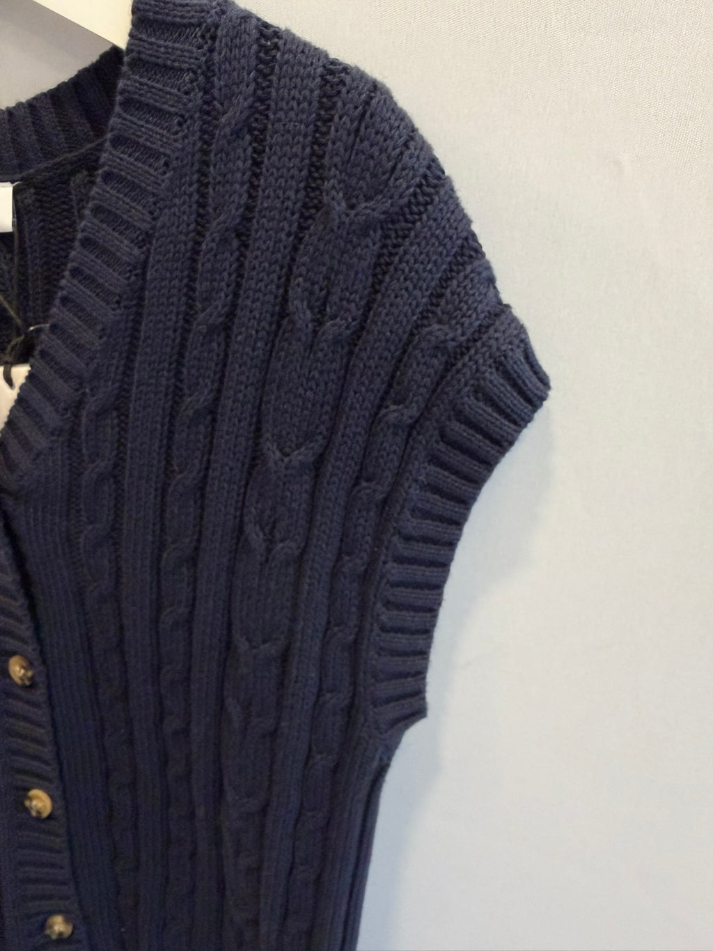 Cardigan Smanicato Cotone Organico