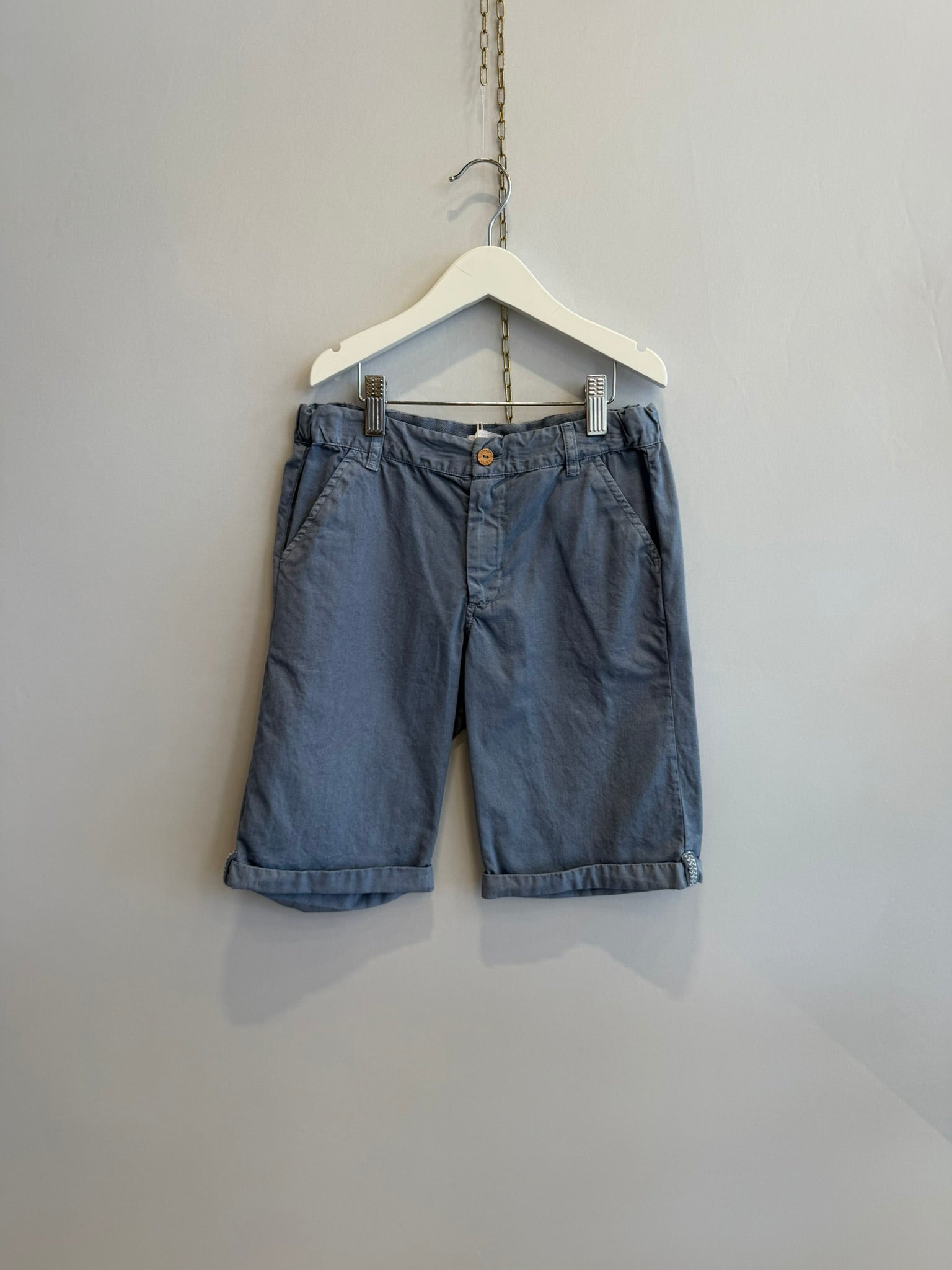 Short Azzurro con Bottone