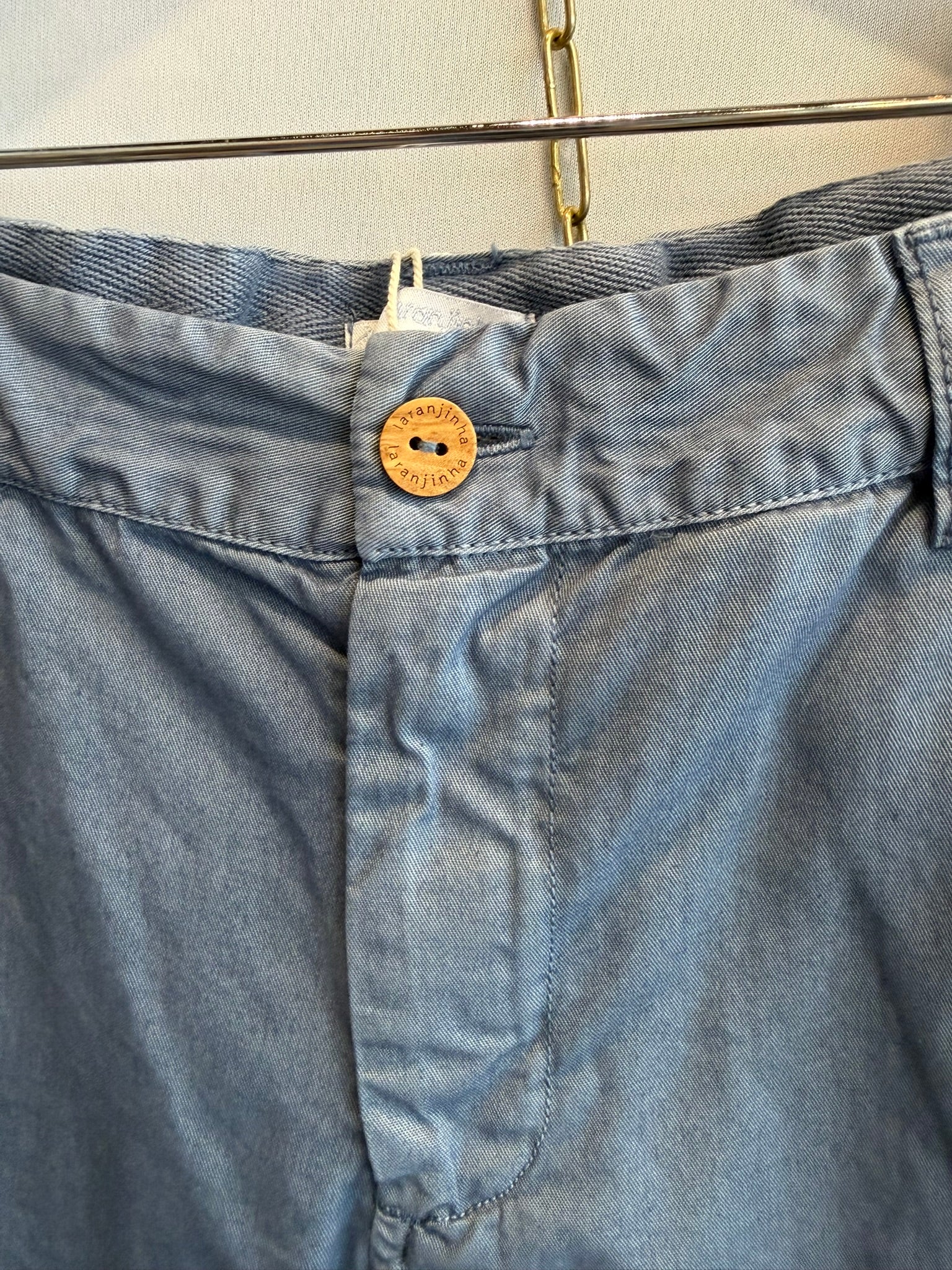 Short Azzurro con Bottone