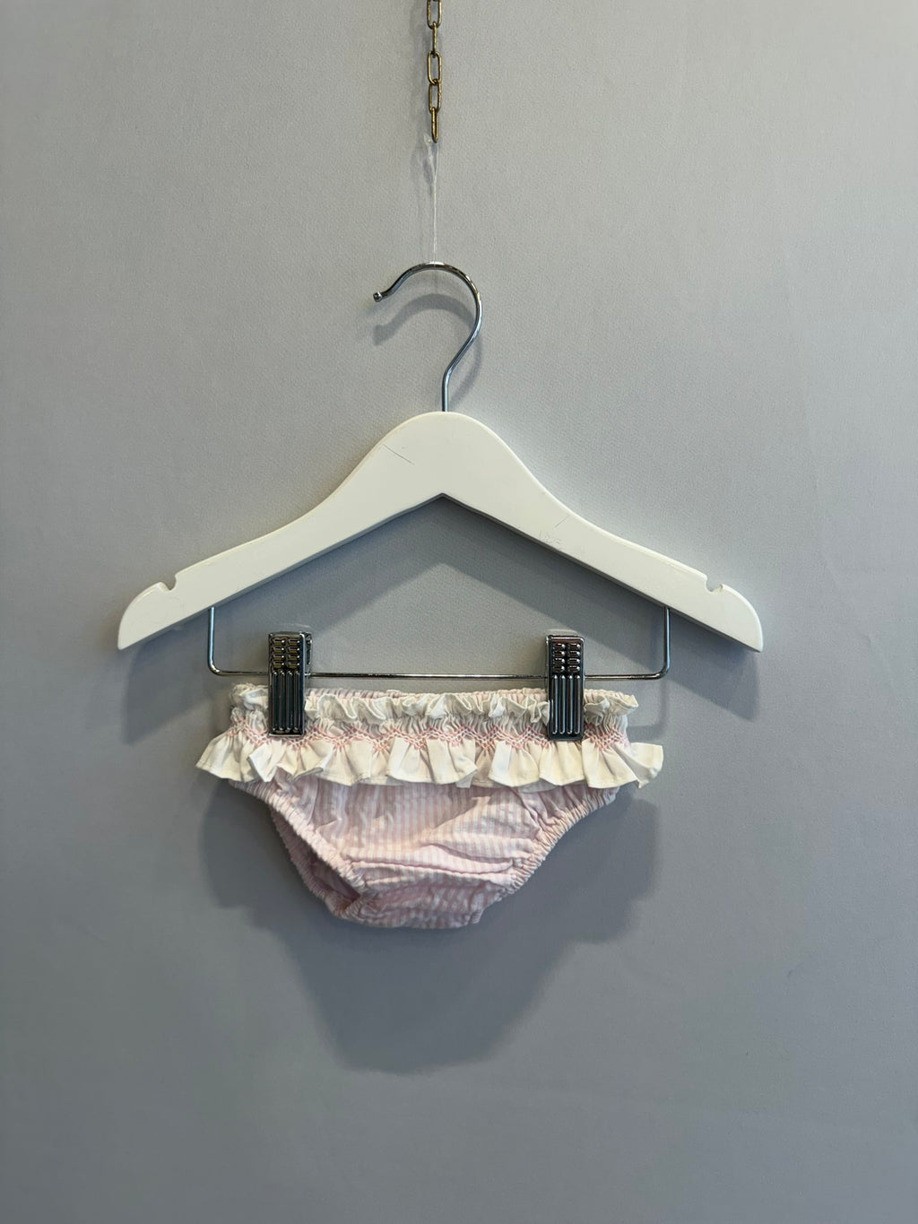 slip in cotone con ricamo a mano - rosa chiaro e bianco
