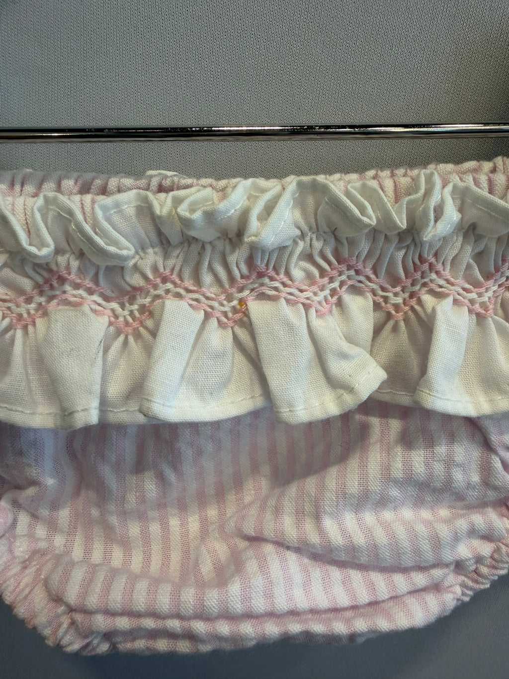 slip in cotone con ricamo a mano - rosa chiaro e bianco