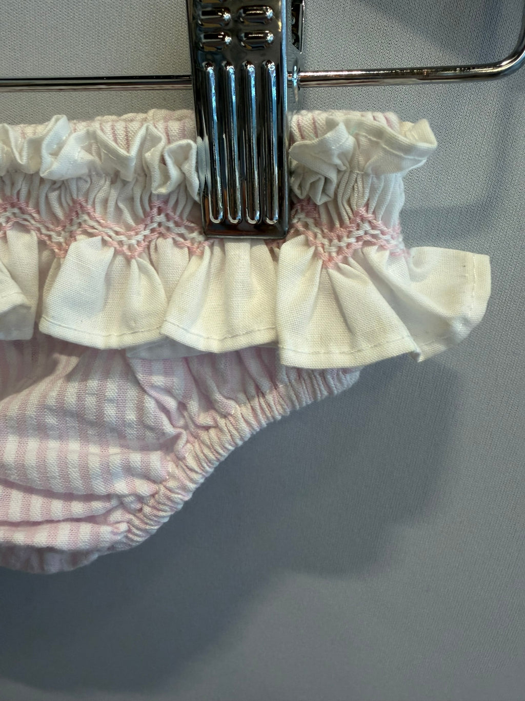 slip in cotone con ricamo a mano - rosa chiaro e bianco