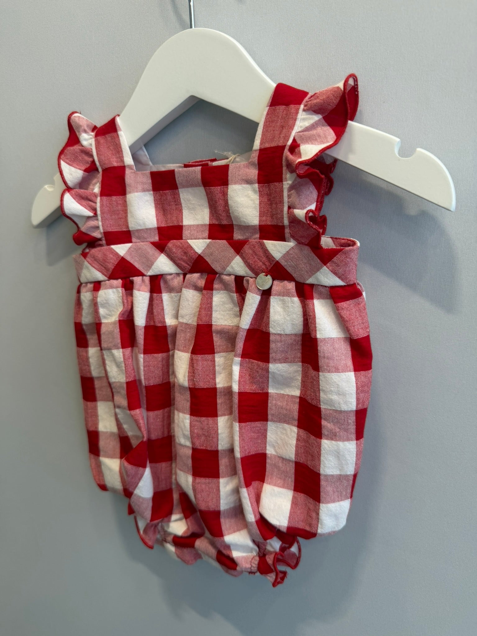 Pagliaccetto bimba scacchi rossi