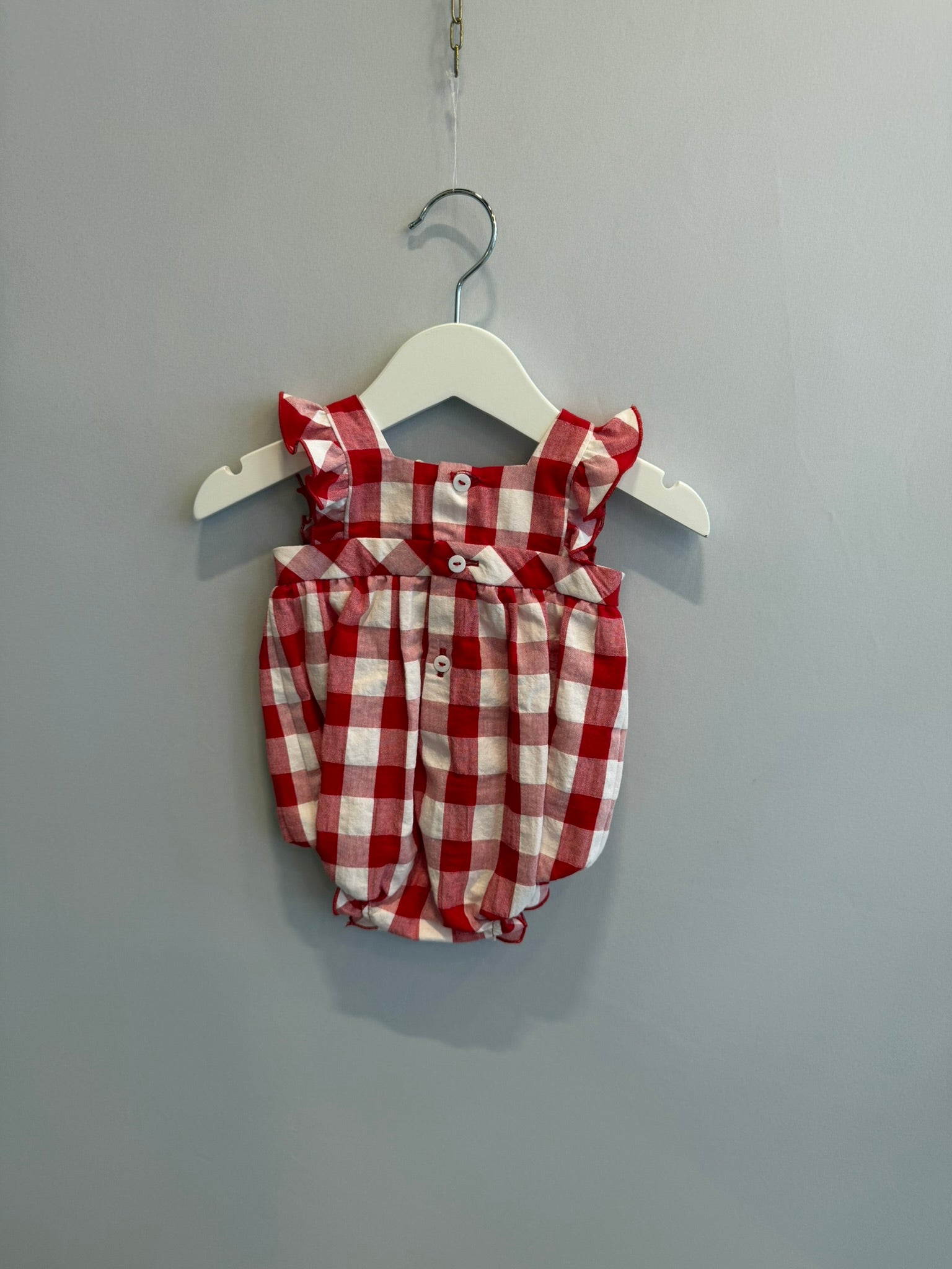 Pagliaccetto bimba scacchi rossi
