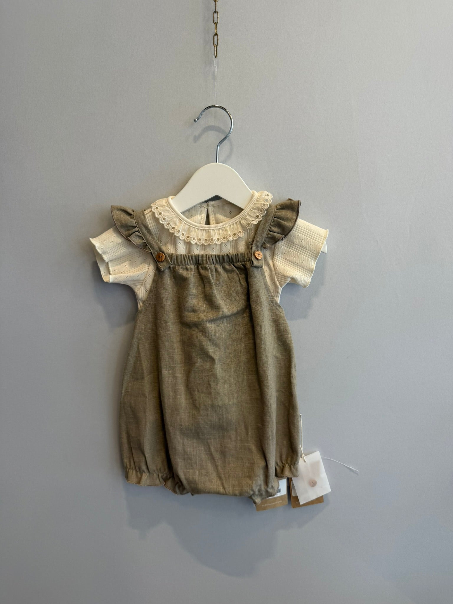 Completo T-shirt e Pagliaccetto, cotone e lino