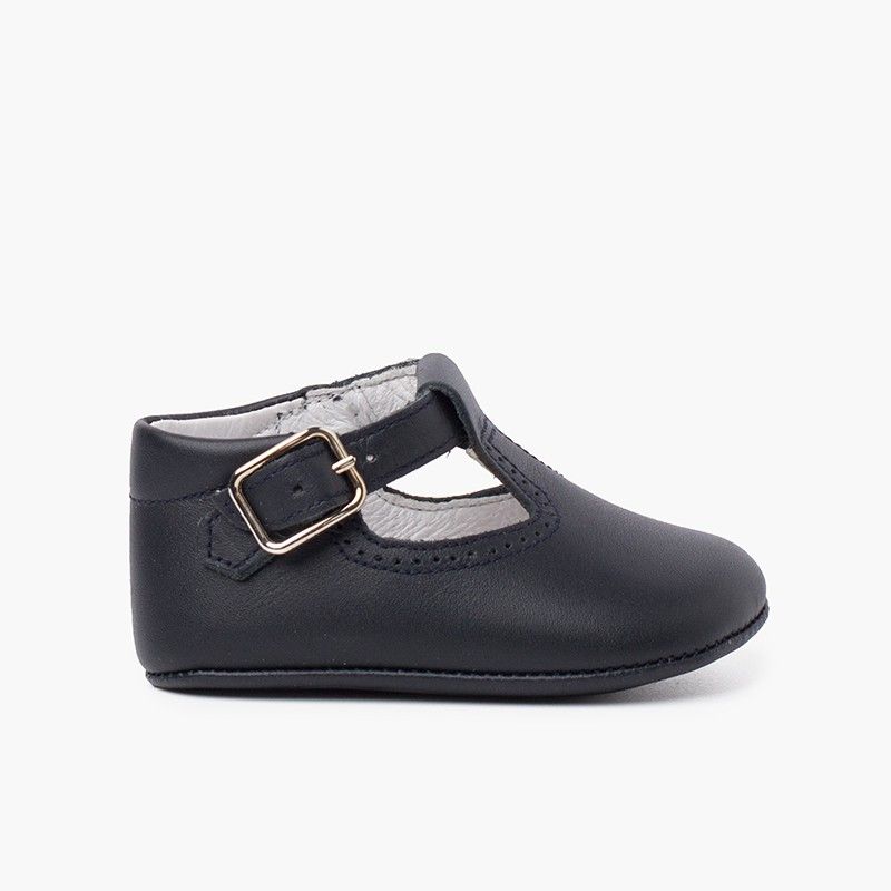 Scarpina neonati pelle blu