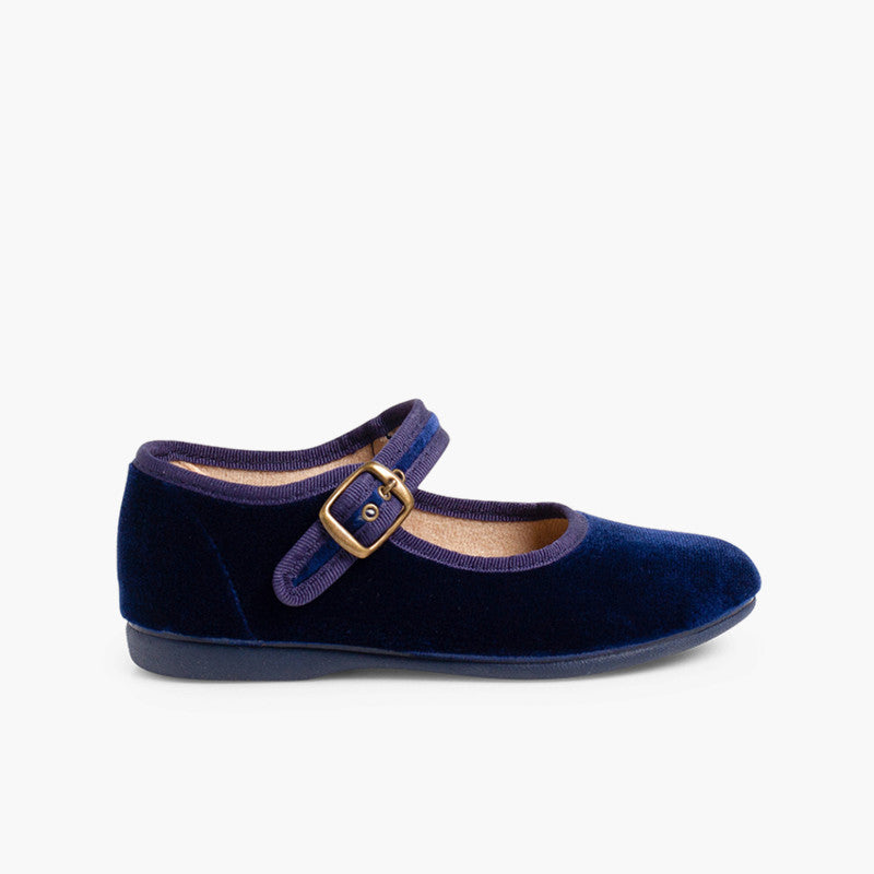 Ballerine in velluto blu notte